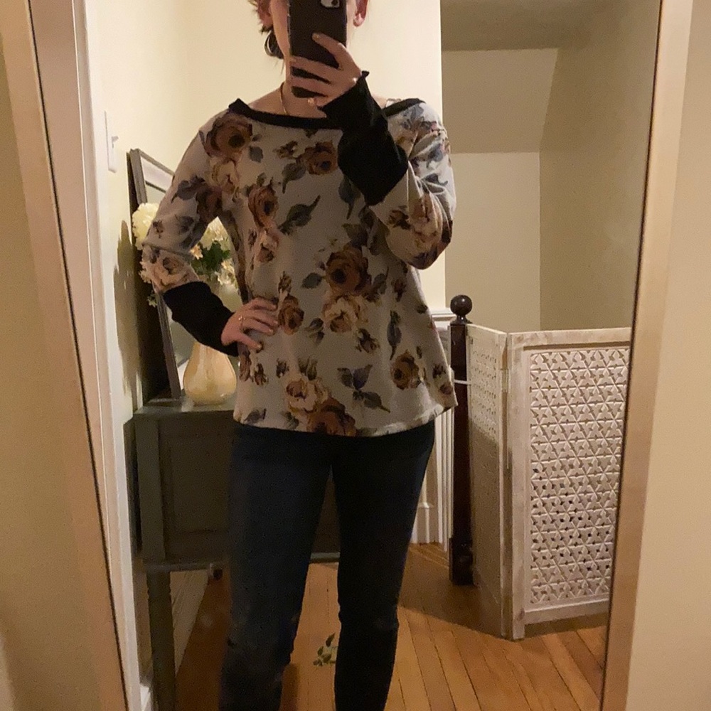 Gorgeous Floral Sweater LimeLush M